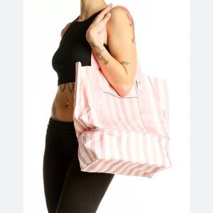 Victoria's Secret Pink and White Tote Bag